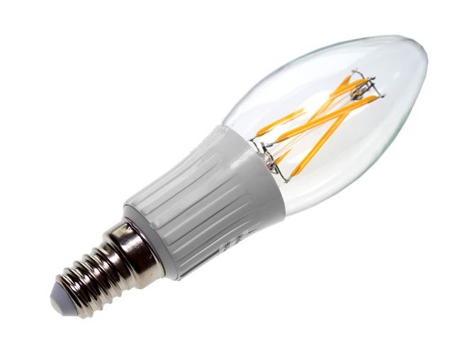 Hovedbilde E14 filament LED pære, 4W - ...