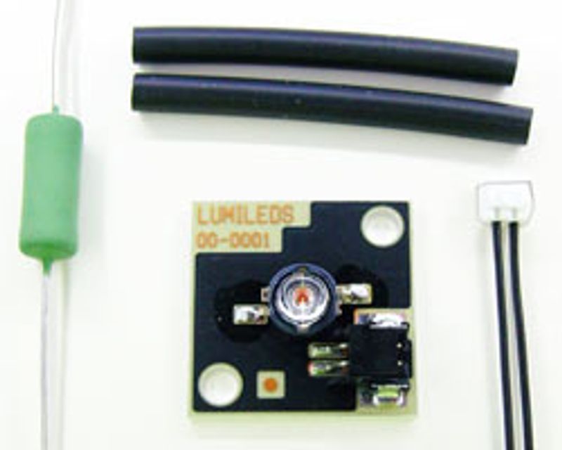 Rød Luxeon 1 Watt PowerLED i løsdele - 12V