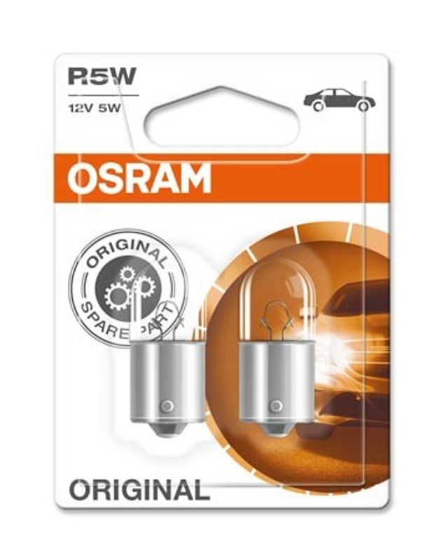 Osram 12V BA15S 5W 2 stk glødepærer