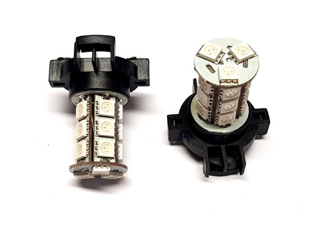 Hovedbilde PY24 Gul LED pære 12V, 2 stk