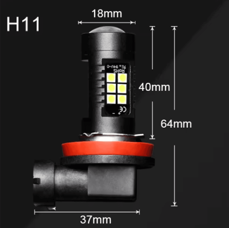 H11 Kraftig gul LED 12V 24V