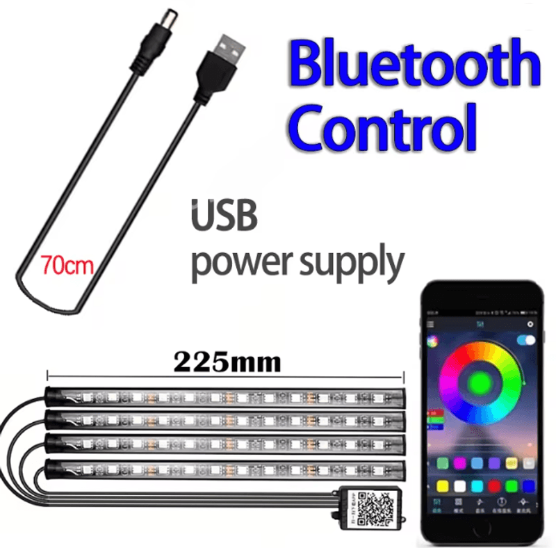 4 stk gulvbelysning for USB m/ledning